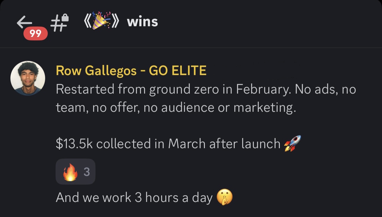 Row Gallegos — $20K/mo in 45 days